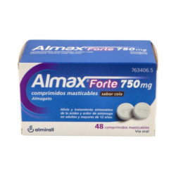 Almax forte 750 mg 48 comprimidos masticables sabor cola