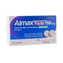 Almax forte 750 mg 24 comprimidos masticables sabor menta